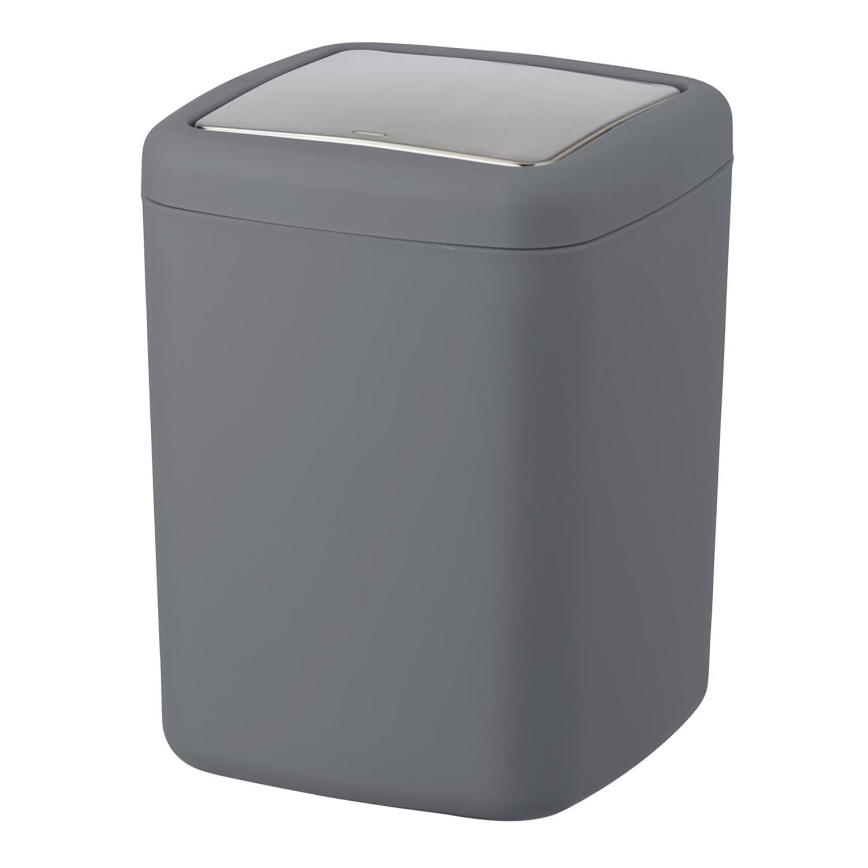 WENKO 23979100 - Papperskorg BARCELONA 15x20 cm antracit/blank krom