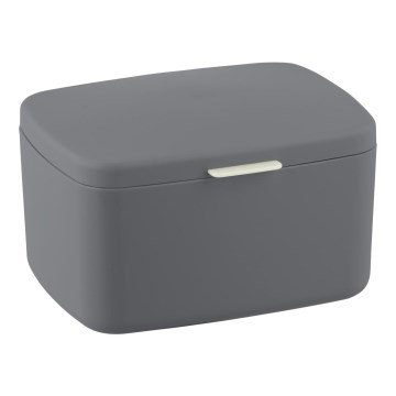 WENKO 23981100 - Förvaringsbox BARCELONA 19,5x16 cm antracit/blank krom