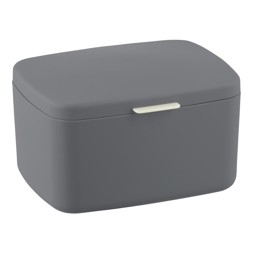 WENKO 23981100 - Förvaringsbox BARCELONA 19,5x16 cm antracit/blank krom