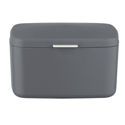 WENKO 23981100 - Förvaringsbox BARCELONA 19,5x16 cm antracit/blank krom