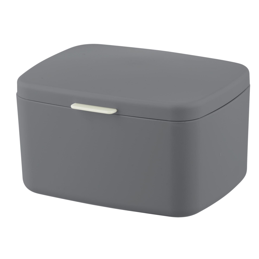 WENKO 23981100 - Förvaringsbox BARCELONA 19,5x16 cm antracit/blank krom