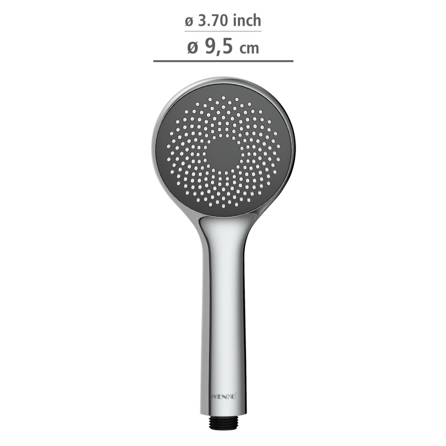 WENKO 23991100 - Duschhuvud Vattensparsystem 9,5x9,5 cm blank krom/grå