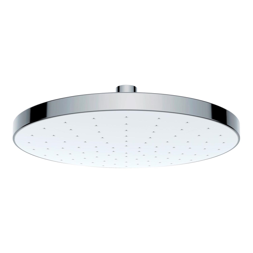 WENKO 24000100-Duschhuvud AUTOMATISK RENGÖRING 22,5x22,5 cm blank krom/vit