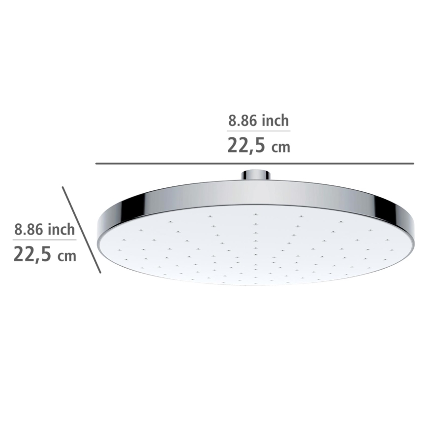 WENKO 24000100-Duschhuvud AUTOMATISK RENGÖRING 22,5x22,5 cm blank krom/vit