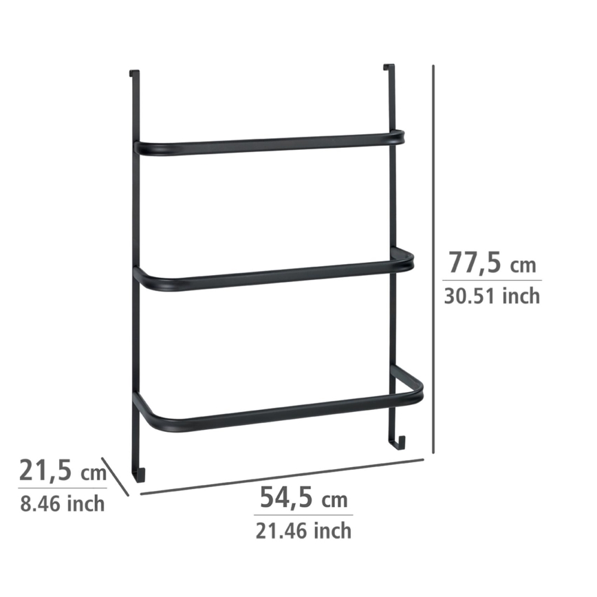 WENKO 24026100 - Handdukshållare IRPINIA 54,5x77,5 cm svart