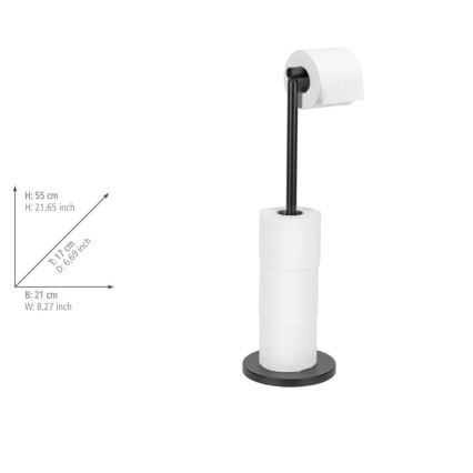 WENKO 24034100 - Toalettpappershållare 21x55 cm svart/silver