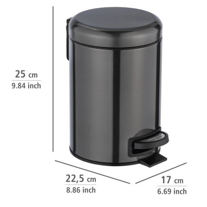 WENKO 24035100 - LEMAN-korg 17x25 cm rostfritt stål/svart