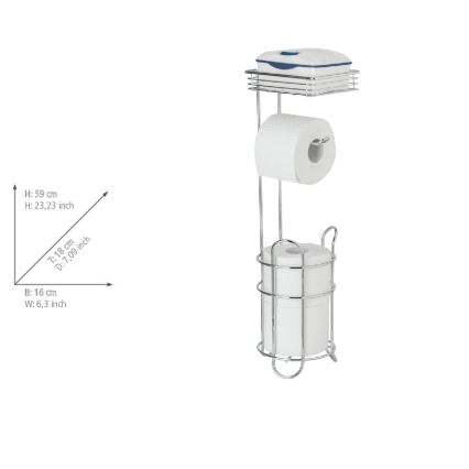 WENKO 24074800 - Toalettpappershållare 16x59 cm polerad krom