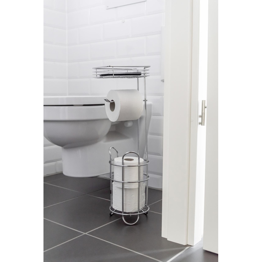 WENKO 24074800 - Toalettpappershållare 16x59 cm polerad krom