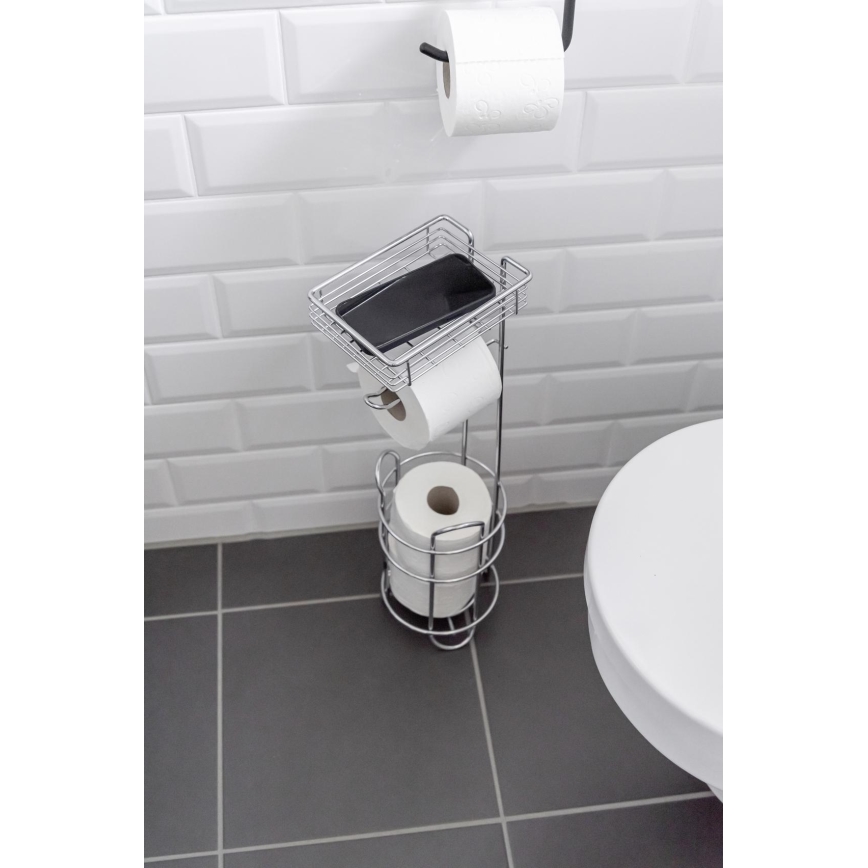 WENKO 24074800 - Toalettpappershållare 16x59 cm polerad krom