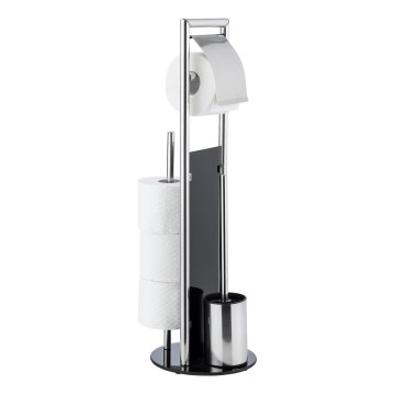 WENKO 24075800 - WC-set RAVINA 20x707 cm rostfritt stål/silver/svart