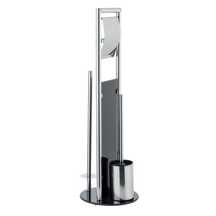 WENKO 24075800 - WC-set RAVINA 20x707 cm rostfritt stål/silver/svart