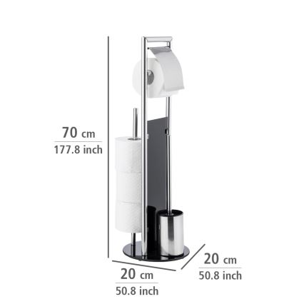 WENKO 24075800 - WC-set RAVINA 20x707 cm rostfritt stål/silver/svart