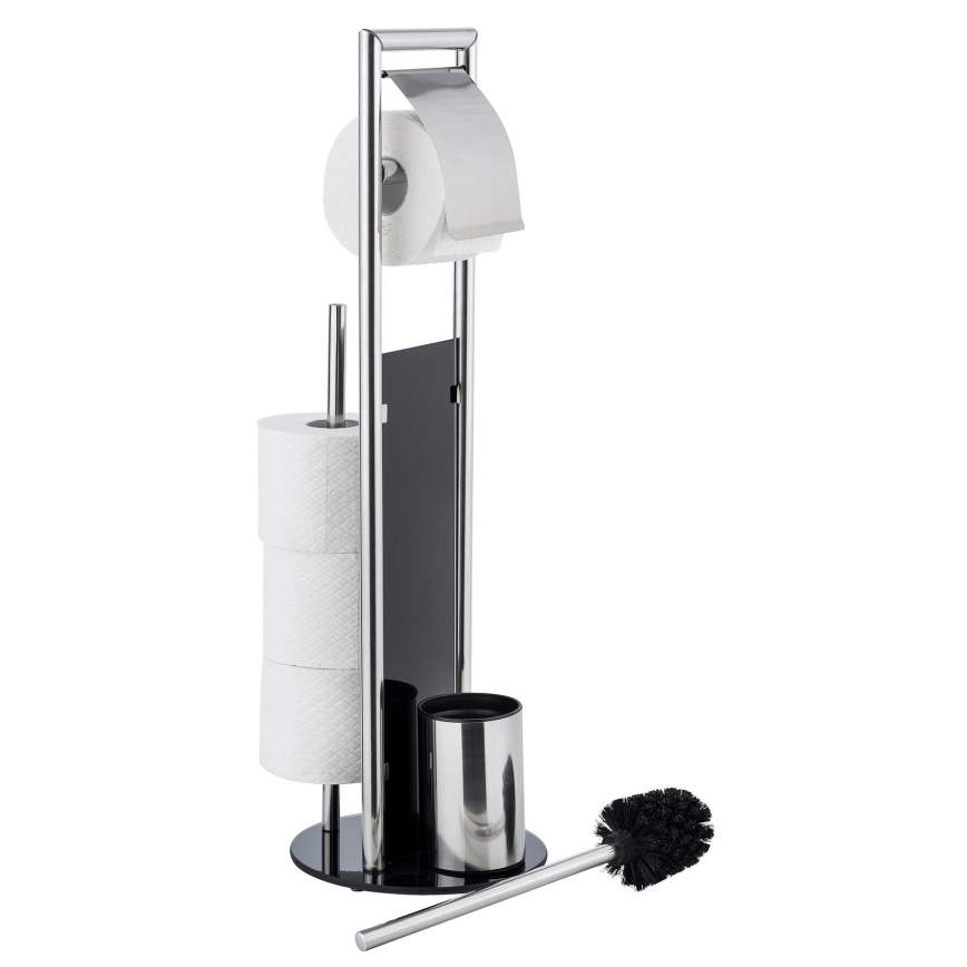 WENKO 24075800 - WC-set RAVINA 20x707 cm rostfritt stål/silver/svart
