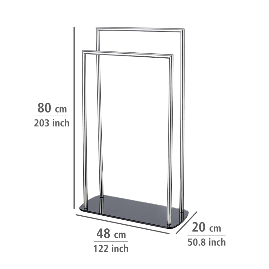 WENKO 24076800 - Handdukshållare RAVINA 48x80 cm rostfritt stål/silver/svart