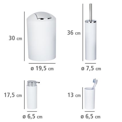 WENKO 24077800 - Set CALVO 6,5x13 cm vit/blankkrom