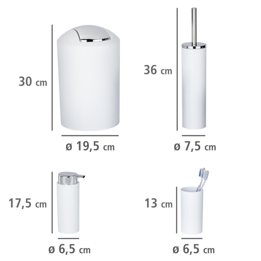 WENKO 24077800 - Set CALVO 6,5x13 cm vit/blankkrom