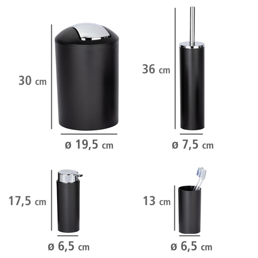 WENKO 24078800 - Set CALVO 6,5x13 cm svart/blank krom