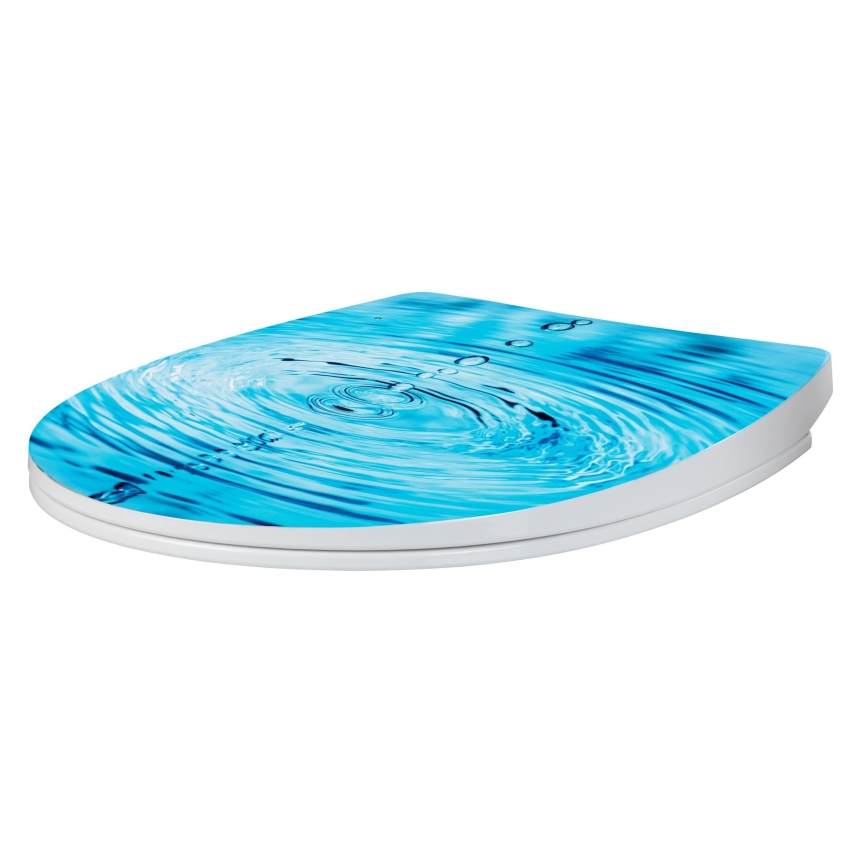 WENKO 24082800-Toalettsits DROPLETS 45x38,8 cm flerfärgad/blank. krom