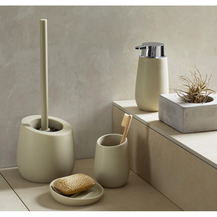WENKO 24136100 - Toalettborste BADI 13,5x38 cm beige