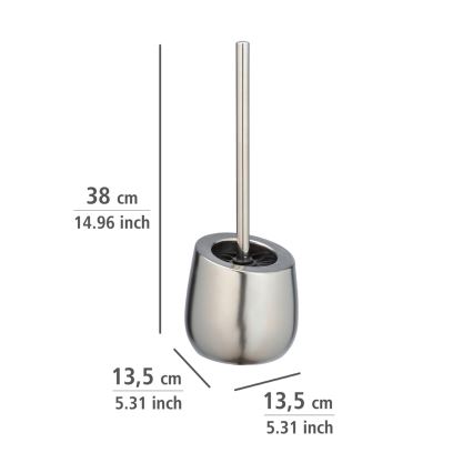 WENKO 24140100 - WC-borste BADI 13,5x38 cm silverfärgad