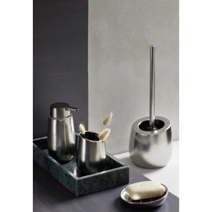 WENKO 24140100 - WC-borste BADI 13,5x38 cm silverfärgad