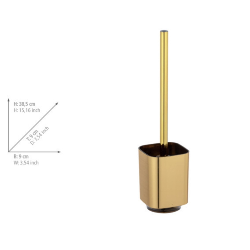WENKO 24162100 - Toalettborste AURON 9x38,5 cm guldfärgad