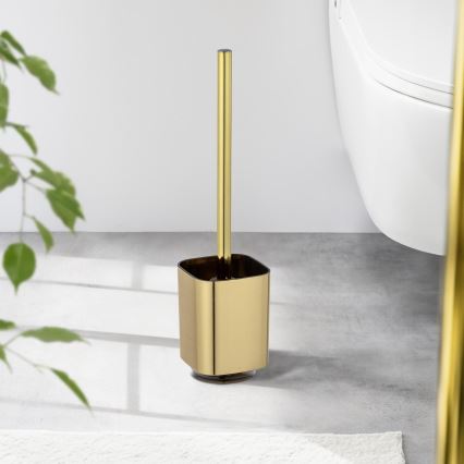 WENKO 24162100 - Toalettborste AURON 9x38,5 cm guldfärgad