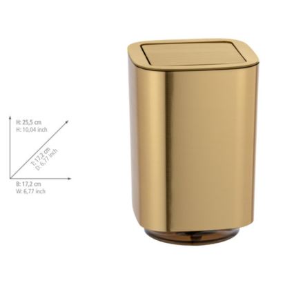 WENKO 24163100 - Papperskorg AURON 17x25,5 cm guld