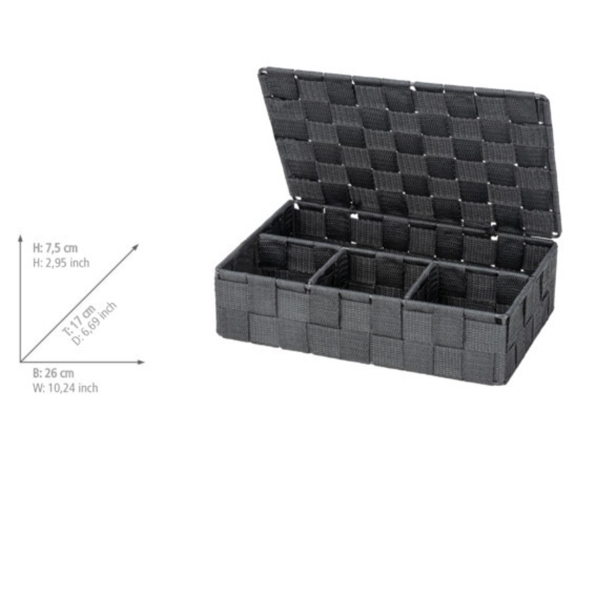 WENKO 24223100 - Korg ADRIA 26x17 cm grå/antracit