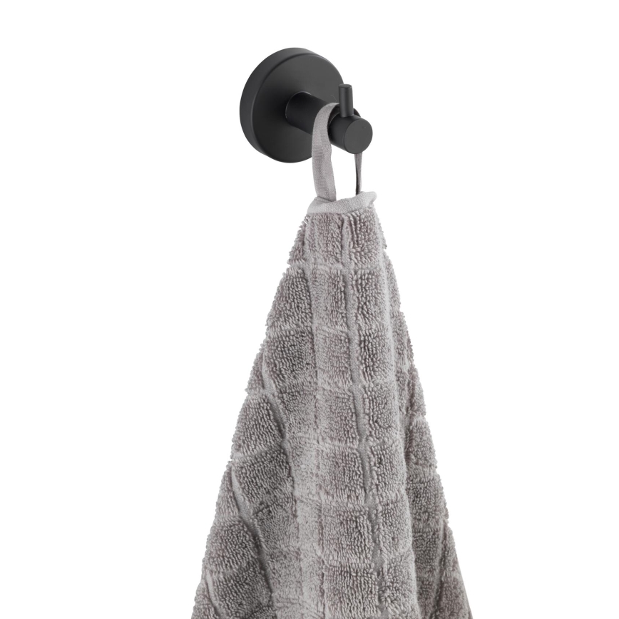 WENKO 24232100-Krok BOSIO BLACK 5,5x5,5 cm rostfritt stål/silverfärgad