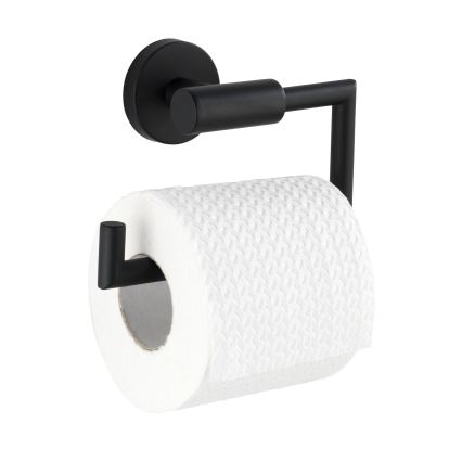 WENKO 24240100-Toalettpappershållare BOSIO BLACK 15 x 10,5 cm rostfritt stål/silver