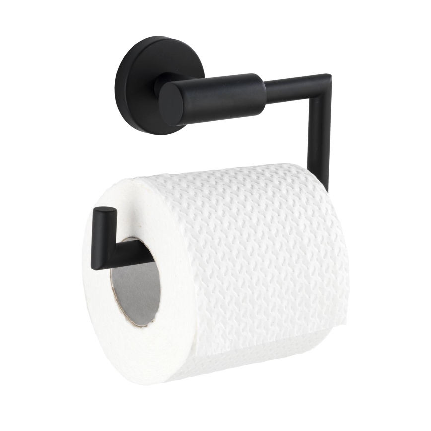 WENKO 24240100-Toalettpappershållare BOSIO BLACK 15 x 10,5 cm rostfritt stål/silver