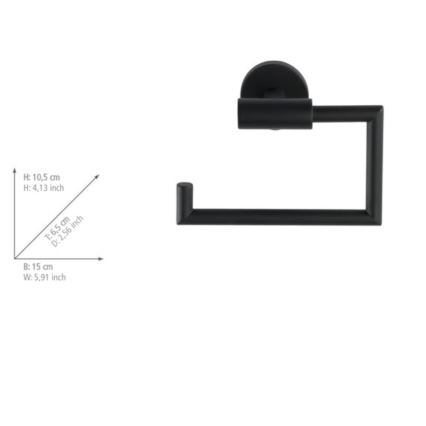 WENKO 24240100-Toalettpappershållare BOSIO BLACK 15 x 10,5 cm rostfritt stål/silver
