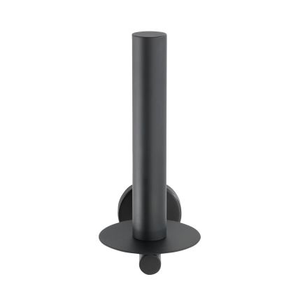 WENKO 24262100-Toalettpappershållare BOSIO BLACK 8x18 cm rostfritt stål/silver