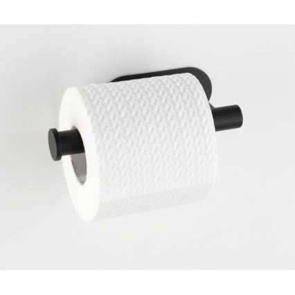 WENKO 24287100-Toalettpappershållare TURBO-LOC OREA BLACK 16x7 cm rostfritt stål/svart