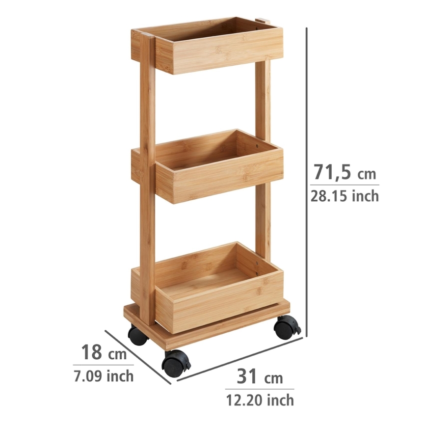 WENKO 24390100 - Hylla TORTONA 18 x 71,5 cm brun/svart