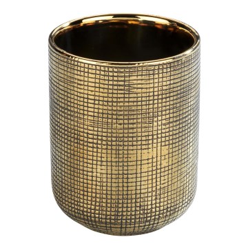 WENKO 24400100 - Tandborstmugg RIVARA 7,5x9,5 cm guldfärgad