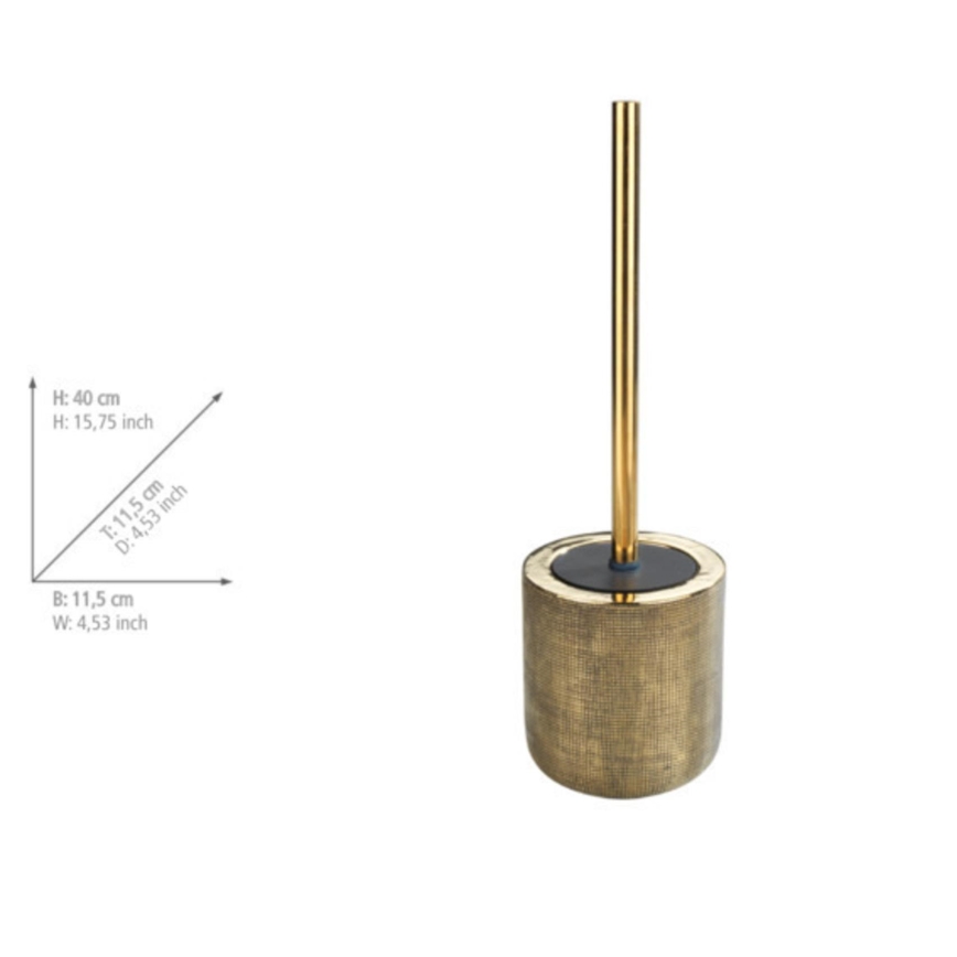 WENKO 24403100 - Toalettborste RIVARA 11,5x40 cm guldfinish