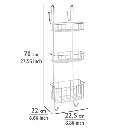 WENKO 24422100 - Hylla OLESI 22,5x70 cm rostfritt stål/silver