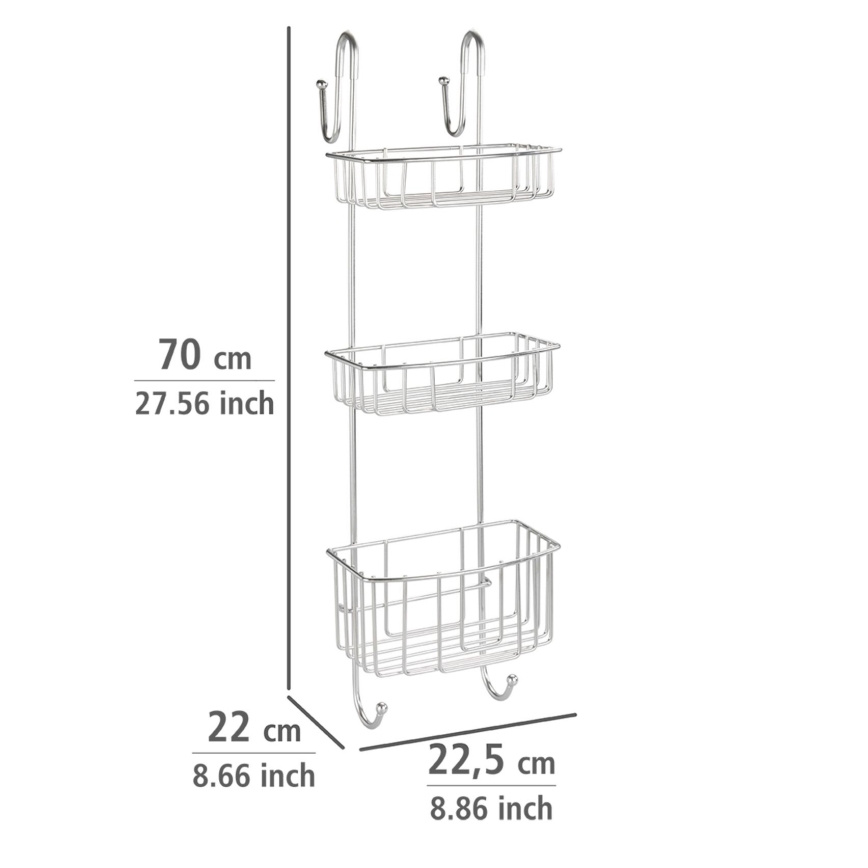 WENKO 24422100 - Hylla OLESI 22,5x70 cm rostfritt stål/silver