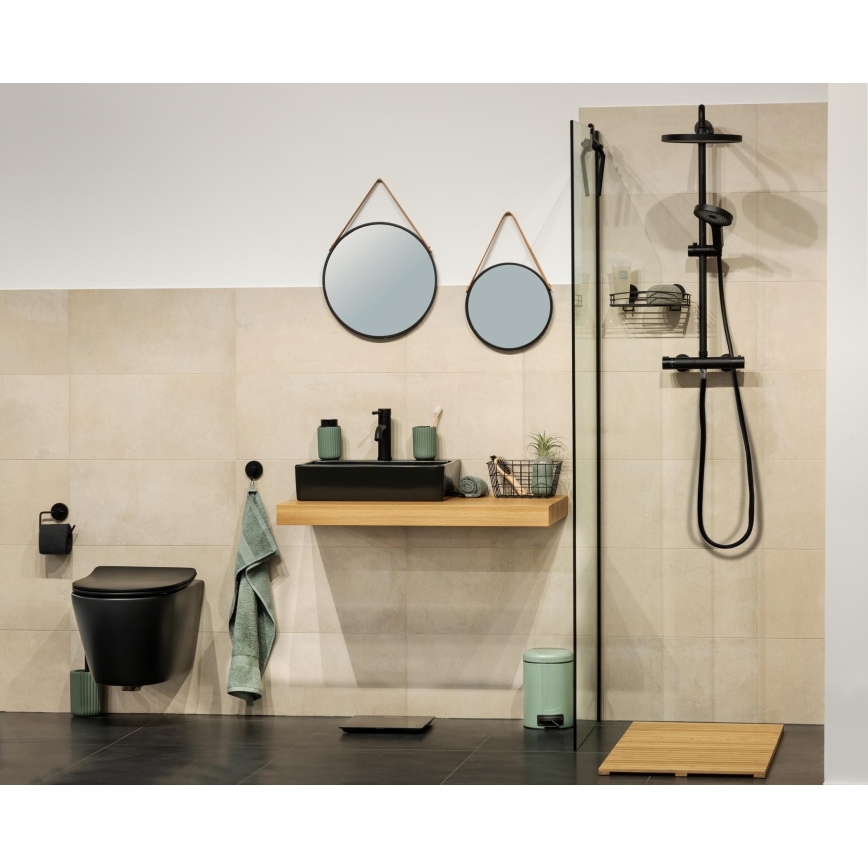WENKO 24424100 - Spegel BORRONE 40x40 cm svart/silver