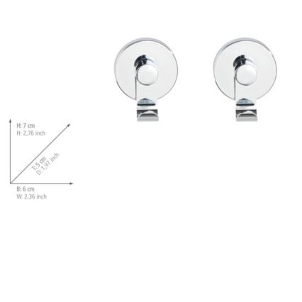 WENKO 24466100-Krok VACUUM-LOC 6x7 cm blank krom