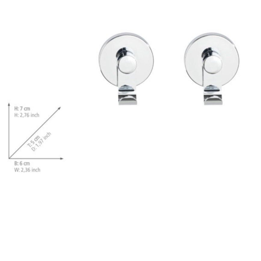 WENKO 24466100-Krok VACUUM-LOC 6x7 cm blank krom