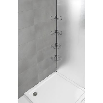 WENKO 24568100-Hörnhylla DOLCEDO 31x230 cm rostfritt stål/svart