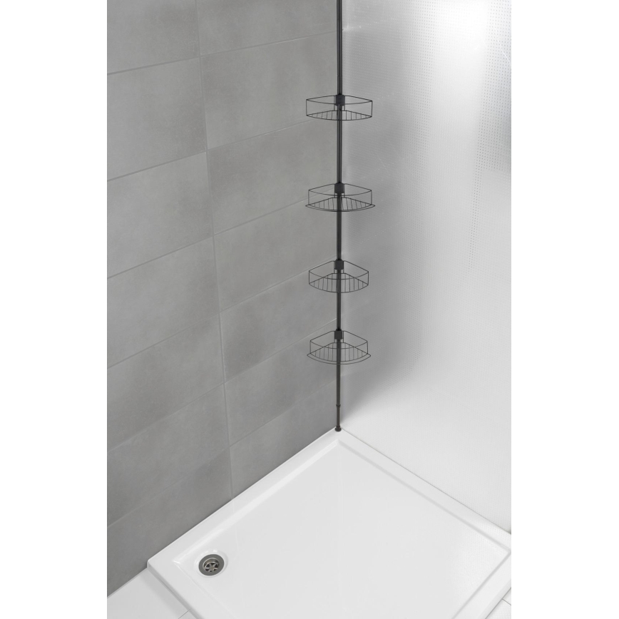 WENKO 24568100-Hörnhylla DOLCEDO 31x230 cm rostfritt stål/svart