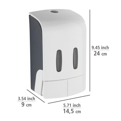 WENKO 24591100-Tvåldispenser TARTAS 480 ml vit/grå
