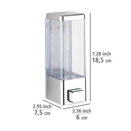 WENKO 24593100 - Tvåldispenser ISTRES 320 ml, blank krom med genomskinlig behållare