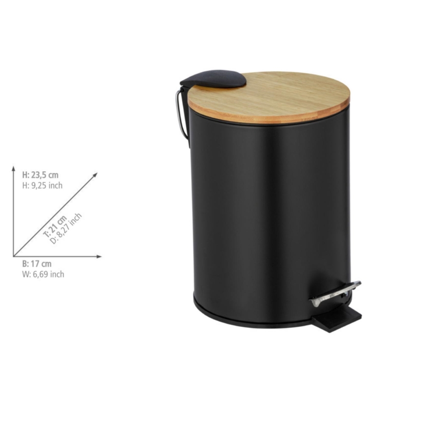 WENKO 24696100 - Förvaringskorg TORTONA 17x21 cm svart/brun