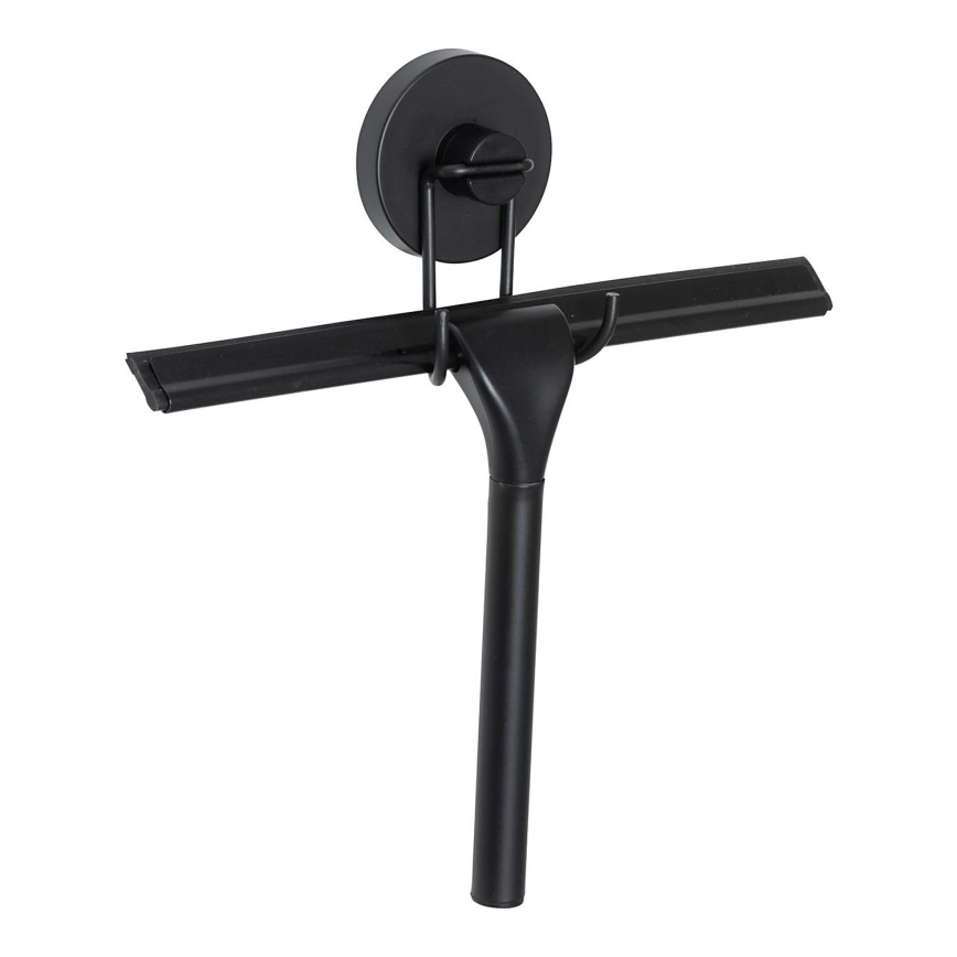 WENKO 24731100-Duschskrapa VACUUM-LOC RUND SCHW 24,5x25 cm svart